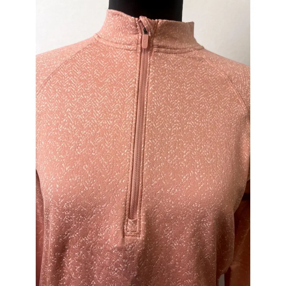 Lululemon Rest Less Cropped Half Zip Pink Savannah White Size 6